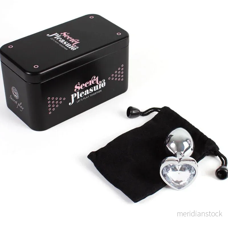 SECRETPLAY - METAL BUTT PLUG CLEAR CRYSTAL HEART SMALL SIZE 7 CM - Bild 3