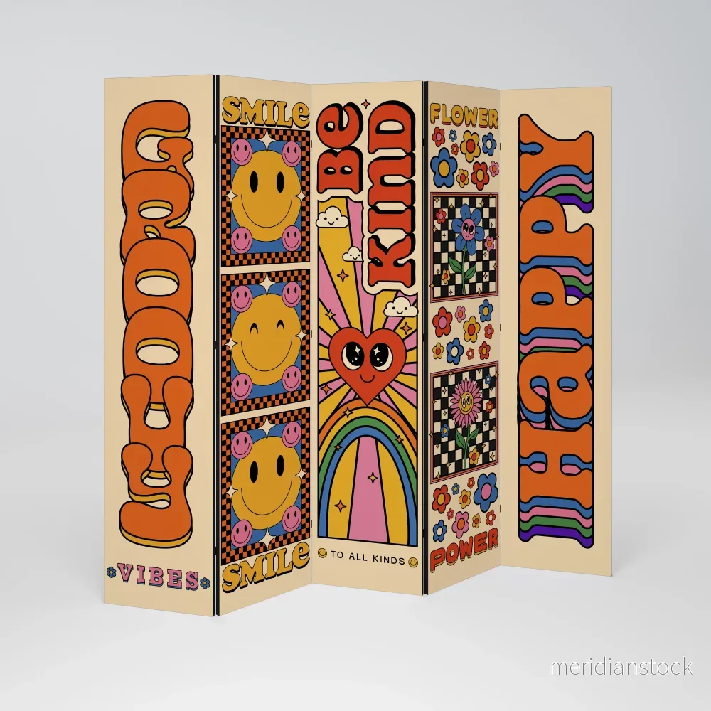 GROOVY POSTERS Dekorativ rumsavdelare – 5 paneler - Bild 2