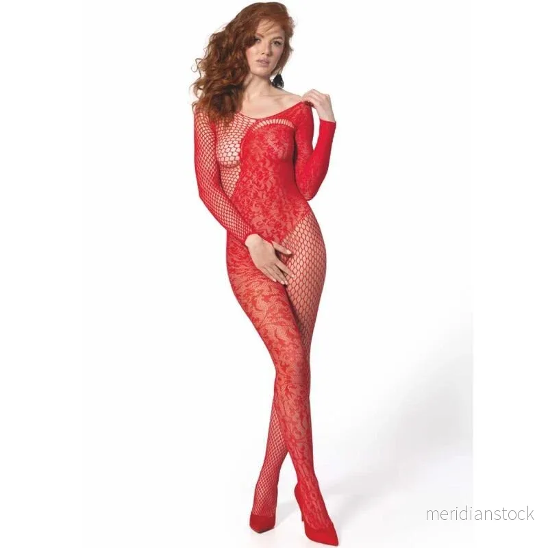 PASSION - BS 107 BODYSTOCKING RED ONE SIZE