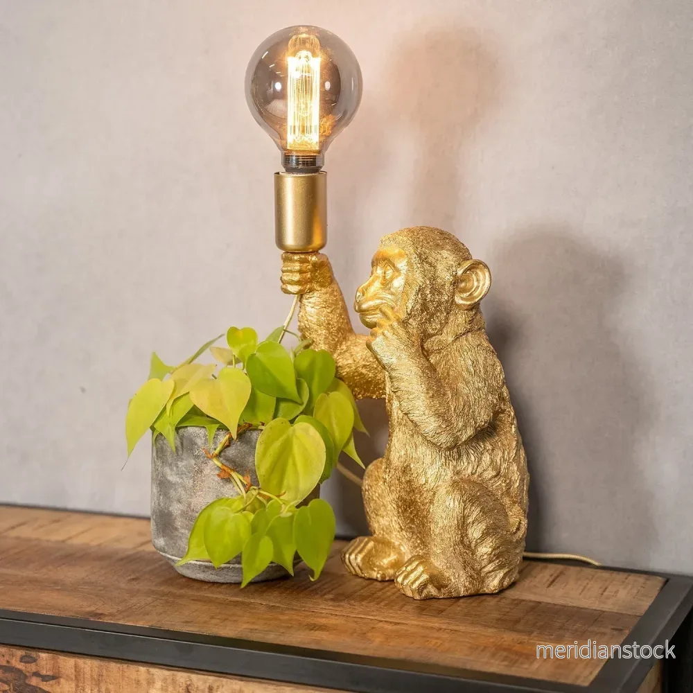 Lyxig Guldapa-bordslampa – GoldenChimp - Bild 3