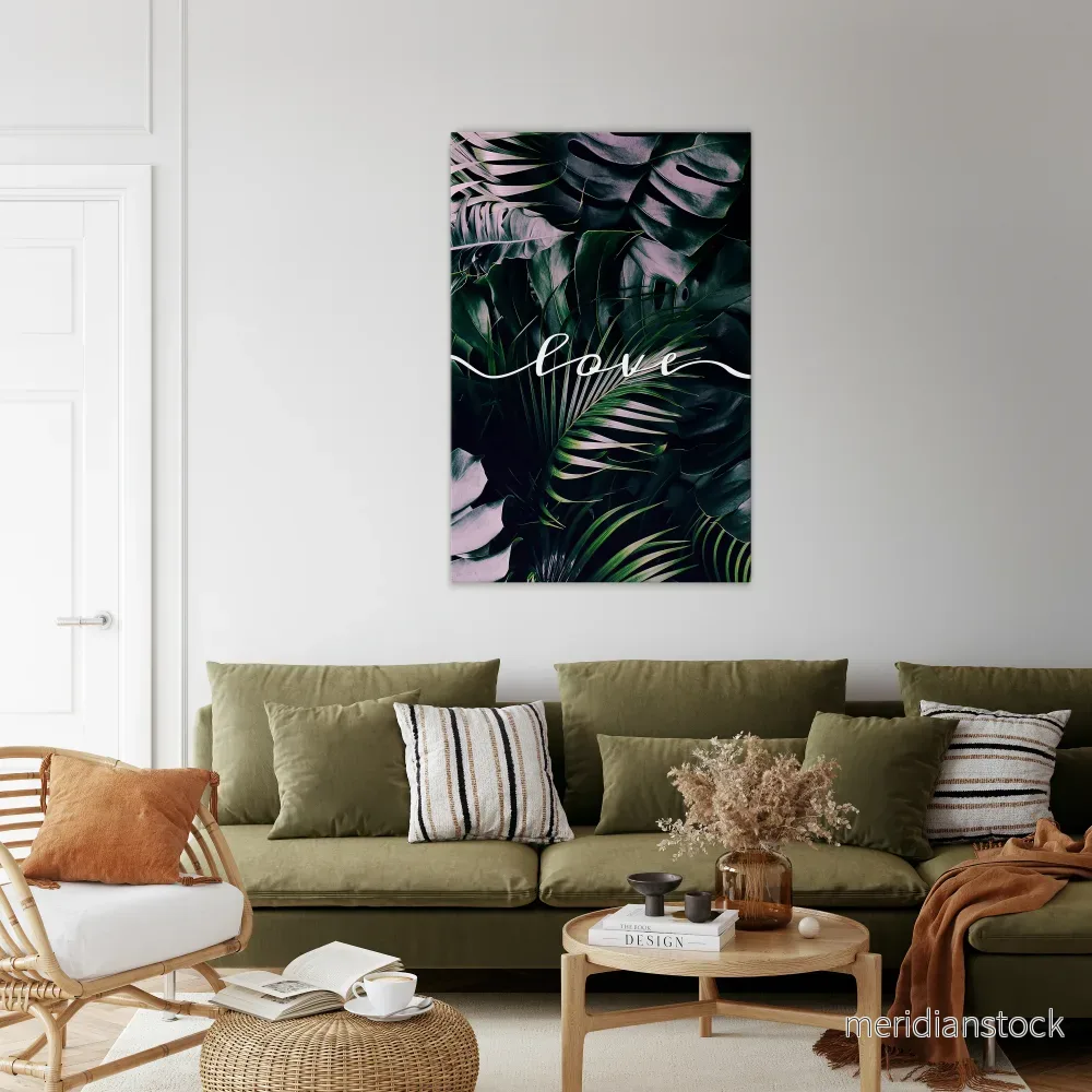 LOVE IN LEAVES Vertical Canvas Print - Bild 2