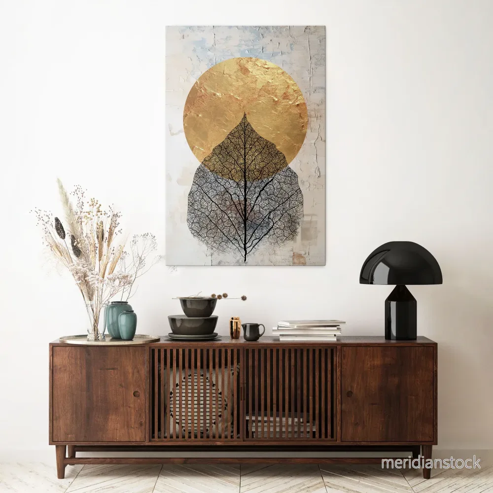 GOLD NERVATIO Vertical Canvas Print - Bild 2