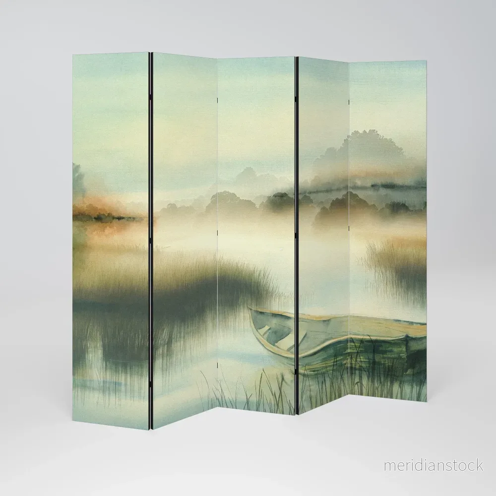 MORNING BY THE LAKE Dekorativ rumsavdelare – 5 paneler - Bild 2