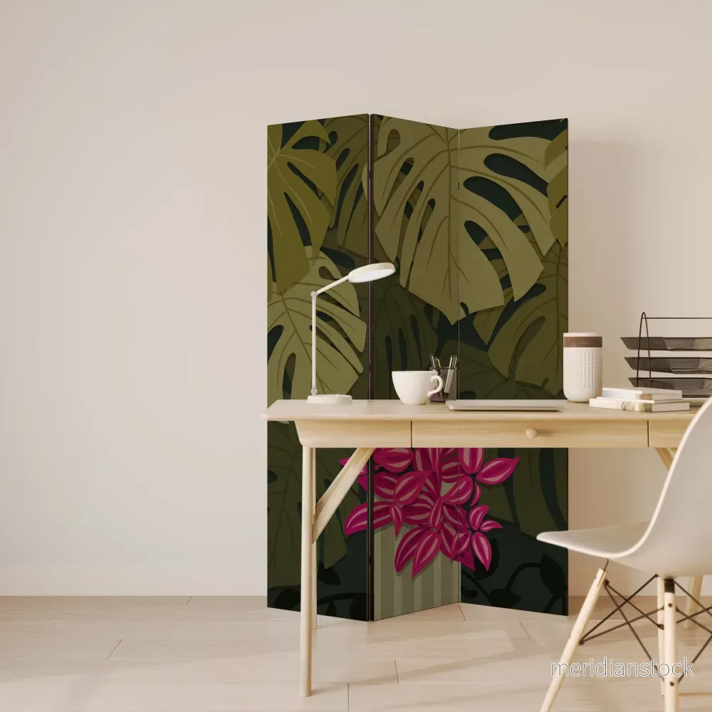 TROPICAL BEAUTY Dekorativ rumsavdelare – 3 paneler - Bild 3