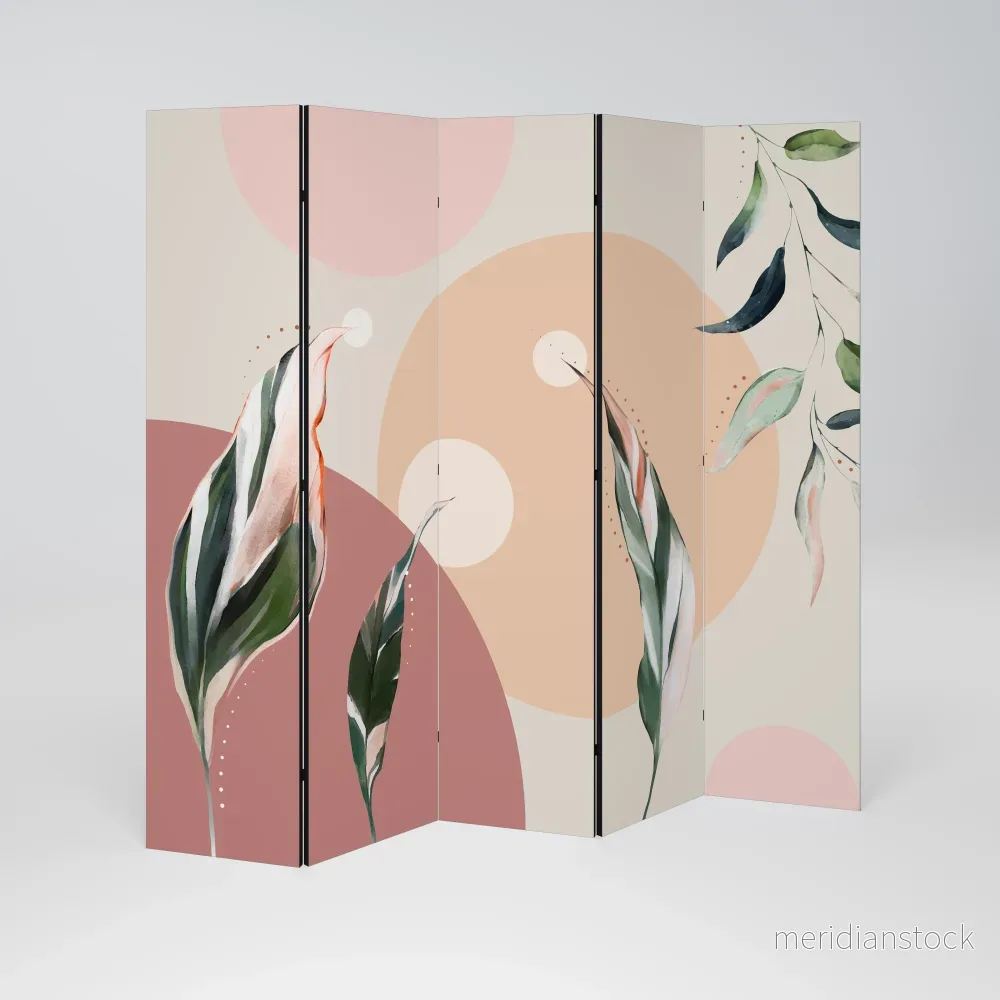 LEAFY SYMPHONY Dekorativ rumsavdelare – 5 paneler