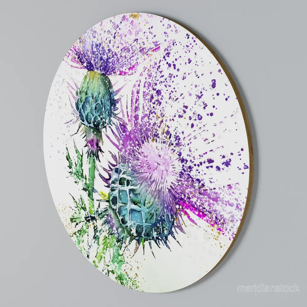 COLORFUL THISTLE DANCE Rund väggdekor COLORFUL THISTLE DANCE Rund väggdekor