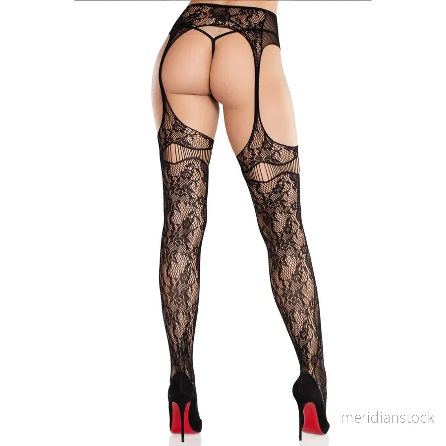 LEG AVENUE - LACE STOCKINGS WITH GARTERS BLACK - Bild 2