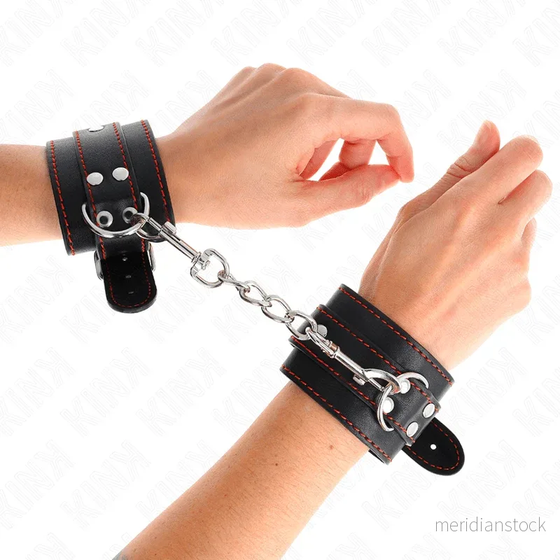 KINK - WRIST RESTRAINTS BLACK WITH RED LINING ADJUSTABLE 20-28 CM X 5.5 CM - Bild 3