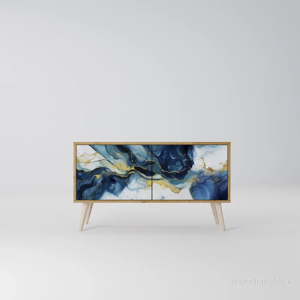 INKY MARBLE Kompakt TV-bänk med 2 dörrar - Bild 2