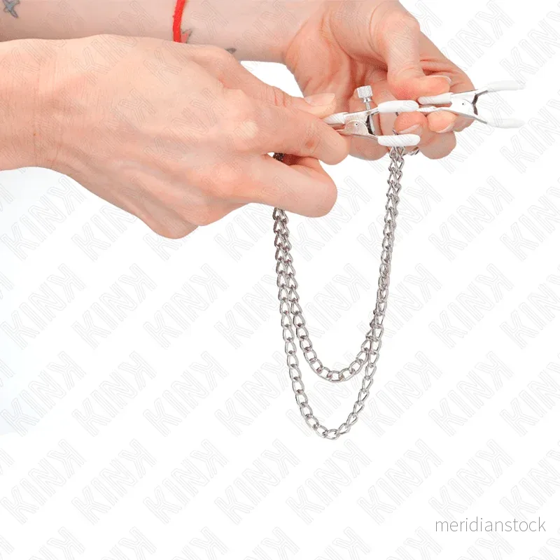 KINK - NIPPLE CLAMPS WITH 2 THIN CHAINS SILVER 20/23 CM - Bild 3