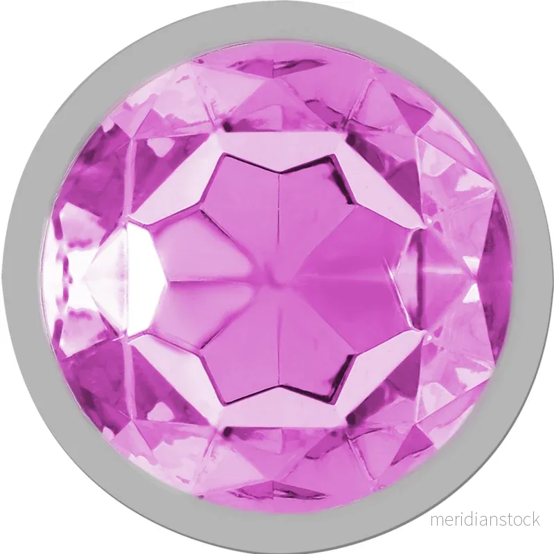 INTENSE - ALUMINUM METAL ANAL PLUG WITH PINK CRYSTAL SIZE M - Bild 3