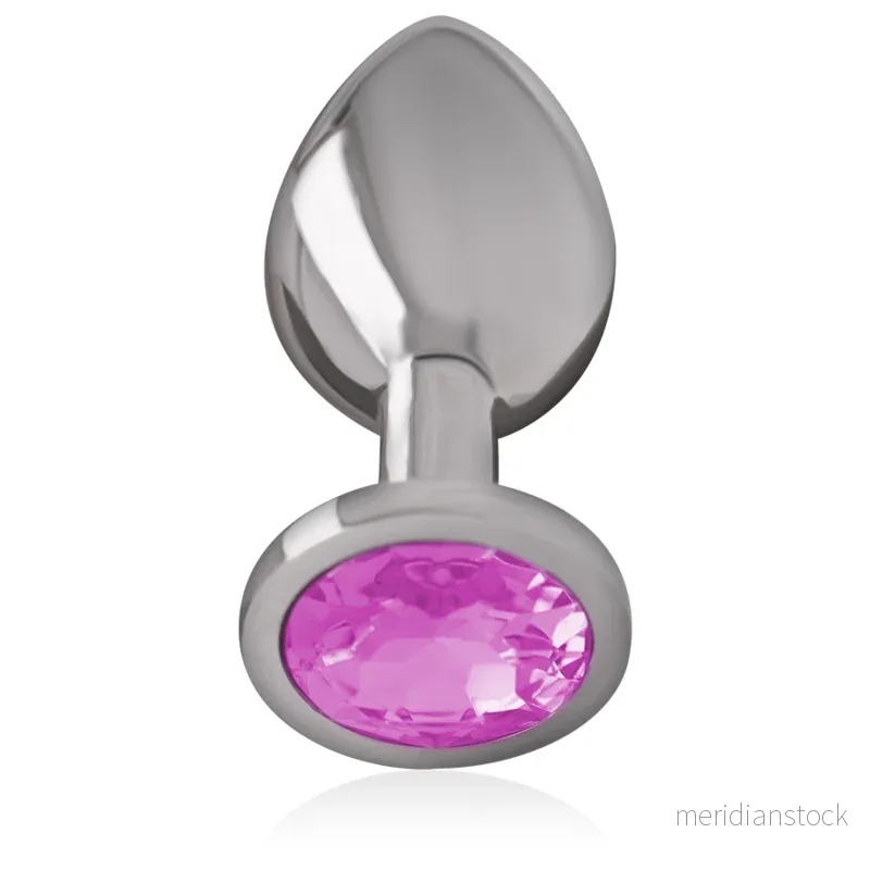 INTENSE - ALUMINUM METAL ANAL PLUG WITH PINK CRYSTAL SIZE M - Bild 2