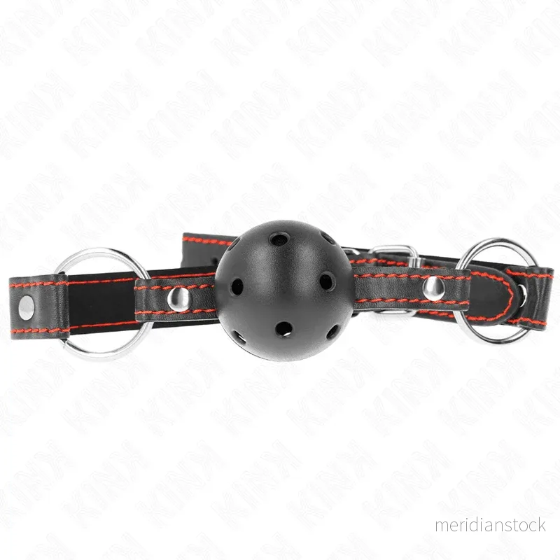 KINK - HOLLOW HARD BLACK BALL GAG MODEL 2 65 x 2.5 CM - Bild 2