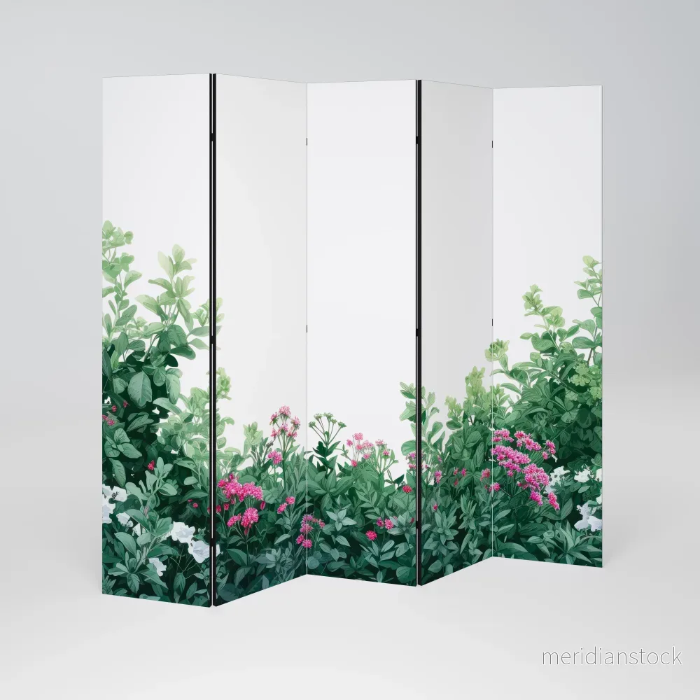FLORAL SERENITY BARRIER Dekorativ rumsavdelare – 5 paneler - Bild 2