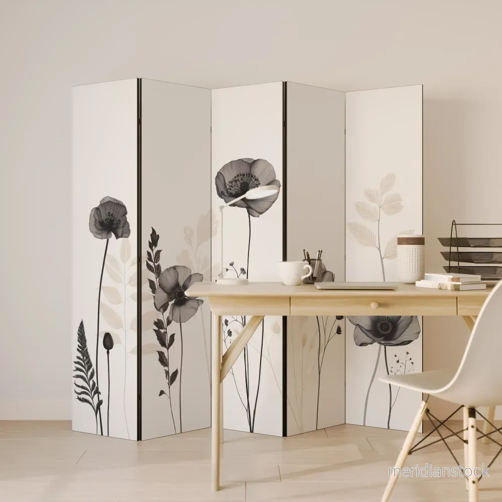 POPPY ALLURE Dekorativ rumsavdelare – 5 paneler - Bild 3