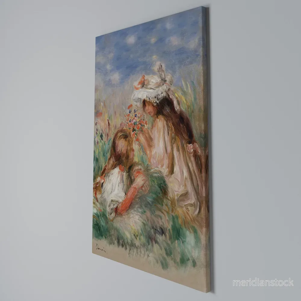 GIRLS IN THE GRASS Vertical Canvas Print - Bild 3