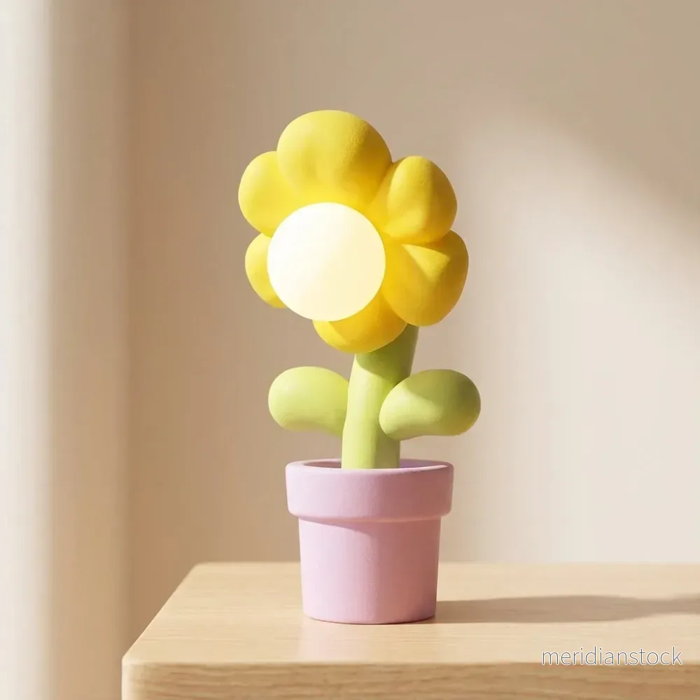 Lekfull blommig bordslampa – Solabloom - Bild 2