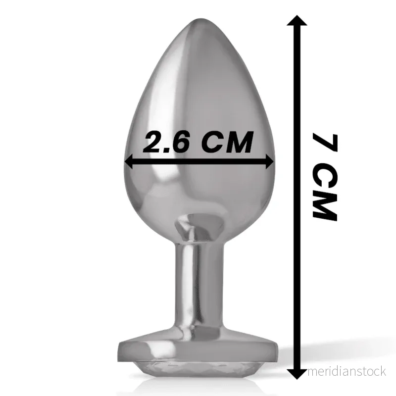 INTENSE - ALUMINUM METAL ANAL PLUG WITH SILVER CRYSTAL SIZE S - Bild 3