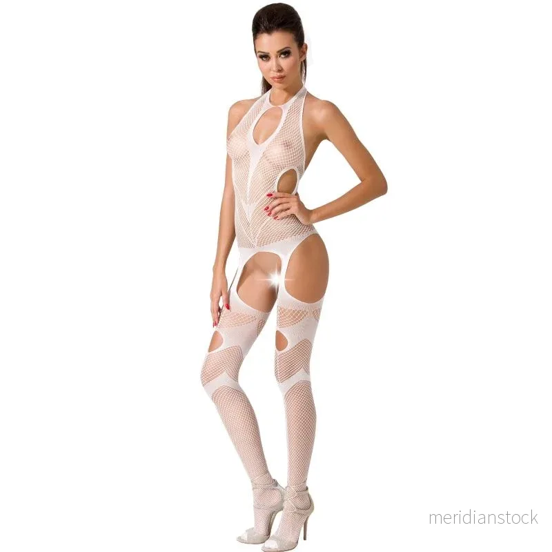 PASSION - WOMAN BS053 WHITE BODYSTOCKING ONE SIZE - Bild 2