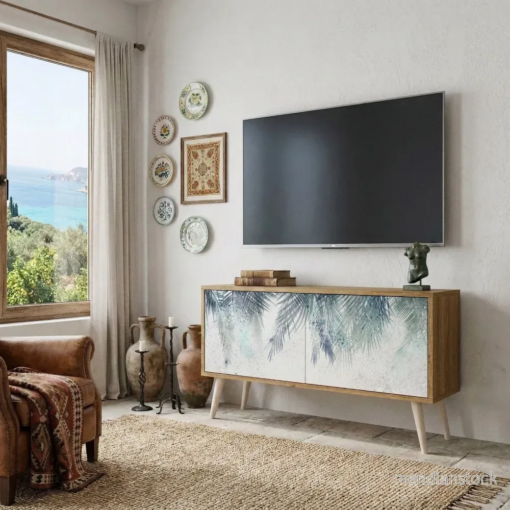 PALM VEIL Kompakt TV-bänk med 2 dörrar - Bild 3