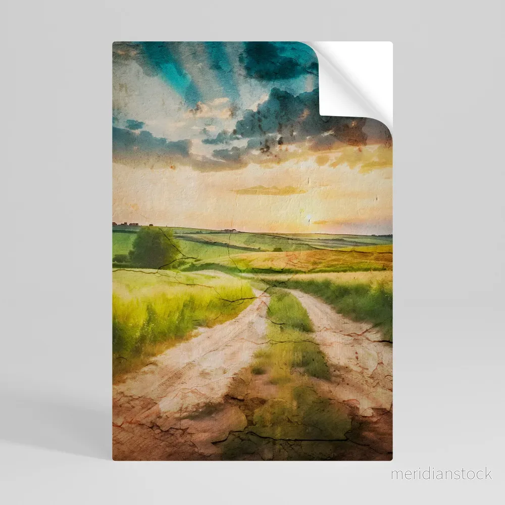 SUNSET PATH Självhäftande Vertikal Poster - Bild 2