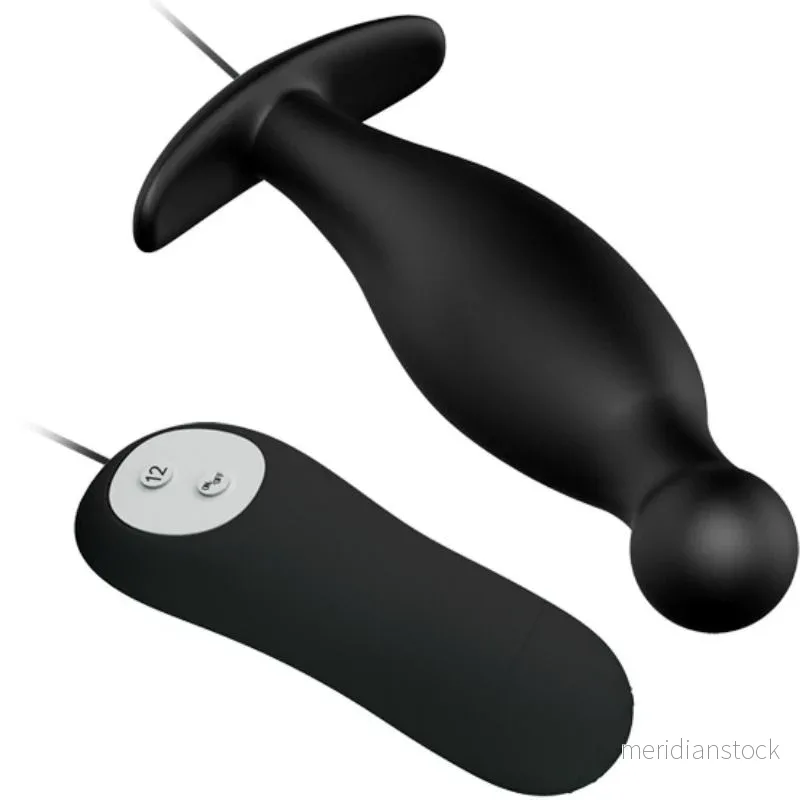 PRETTY LOVE - SILICONE ANAL PLUG 12 VIBRATION MODES BLACK - Bild 3