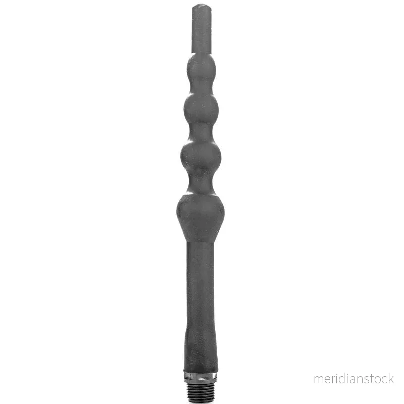 ALL BLACK - BEADED SHOWER ANAL SILICONE 27 CM