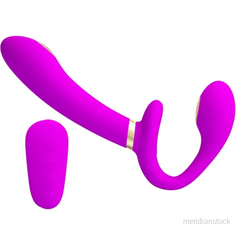 PRETTY LOVE - THUNDERBIRD DOUBLE STRAP-ON VIBRATOR REMOTE CONTROL PURPLE - Bild 2