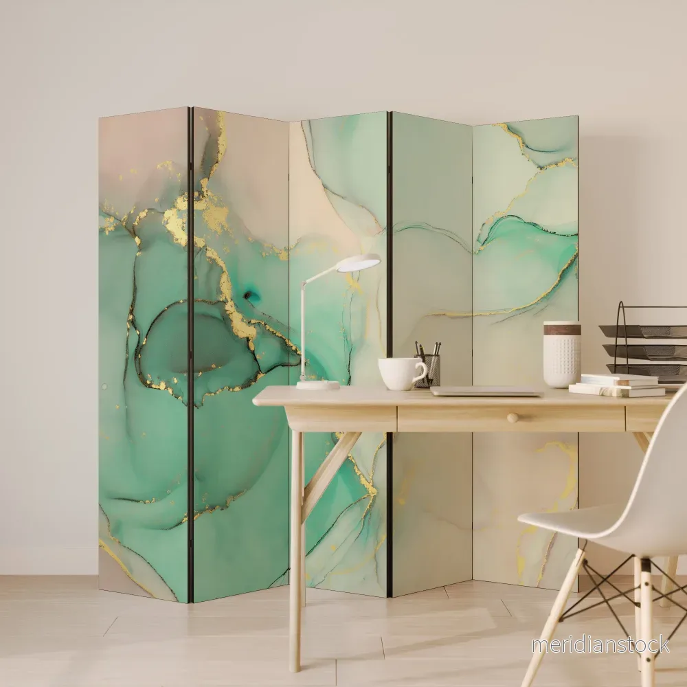 MARBLEIZED MYSTIQUE Dekorativ rumsavdelare – 5 paneler - Bild 3