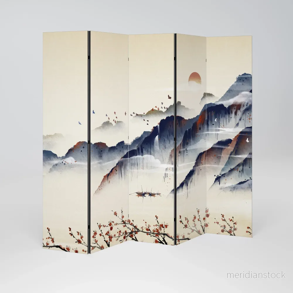 ORIENTAL LANDSCAPE Dekorativ rumsavdelare – 5 paneler - Bild 2