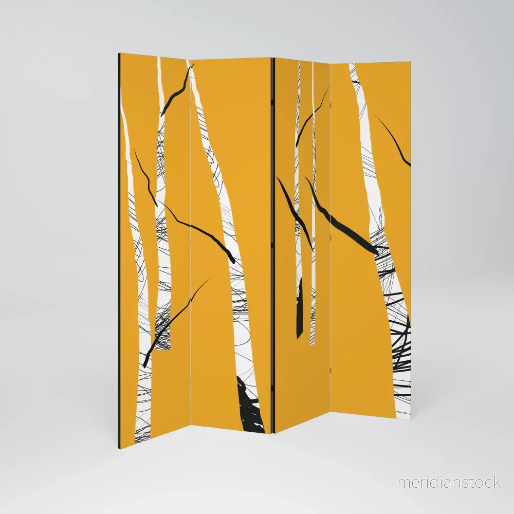 BIRCH ABSTRACT Rumsavdelare 4 paneler