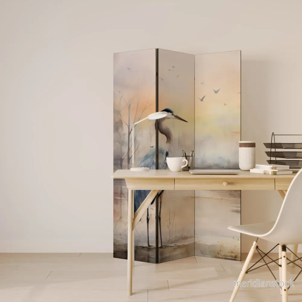 HERON DAYDREAM Dekorativ rumsavdelare – 3 paneler - Bild 3