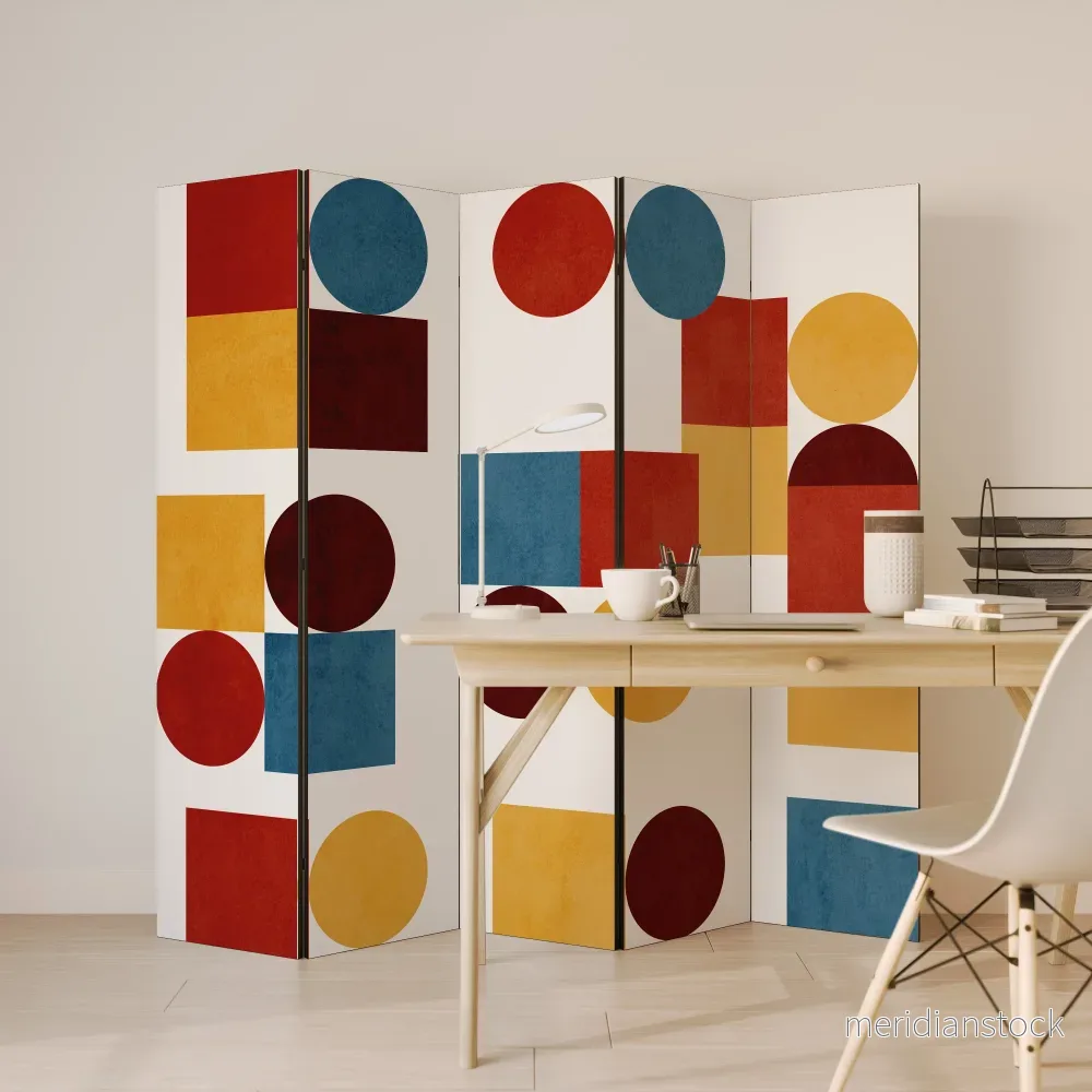 GEOMETRIC PUZZLE Dekorativ rumsavdelare – 5 paneler - Bild 3
