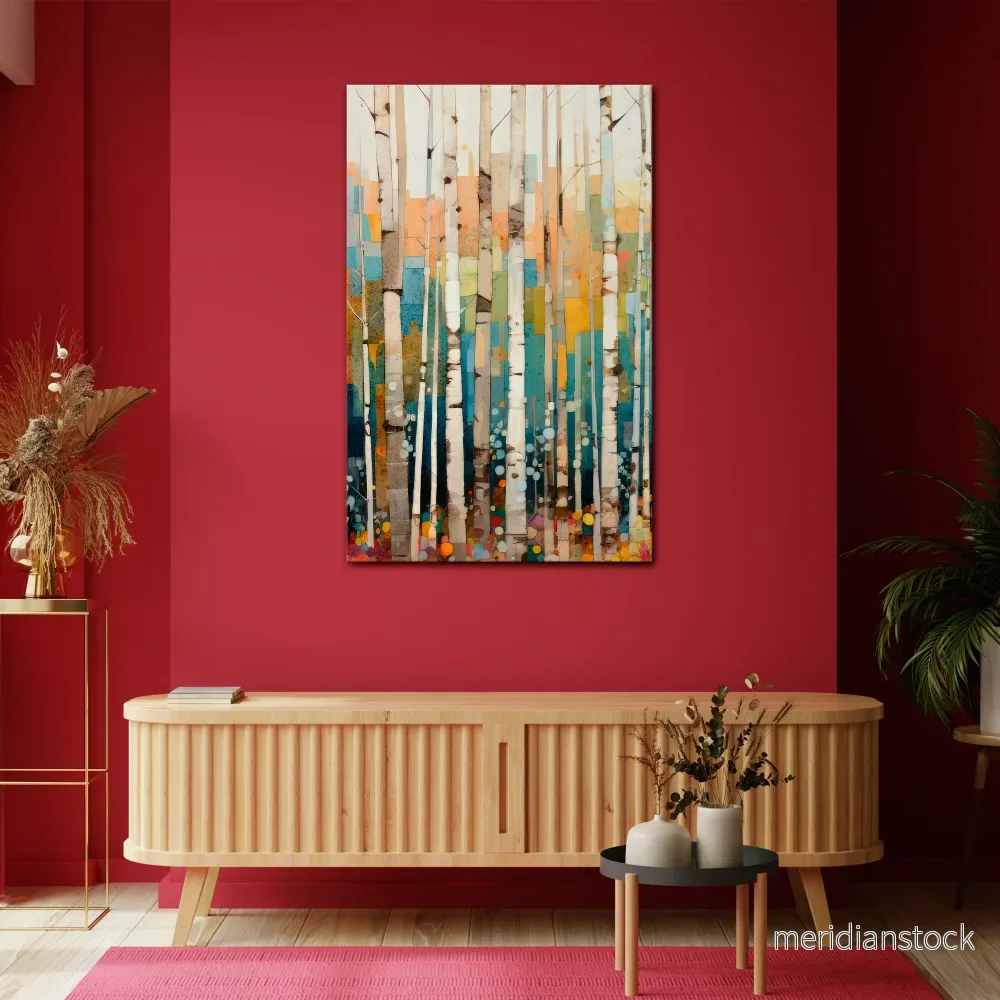 BIRCH KALEIDOSCOPE Vertical Canvas Print - Bild 2