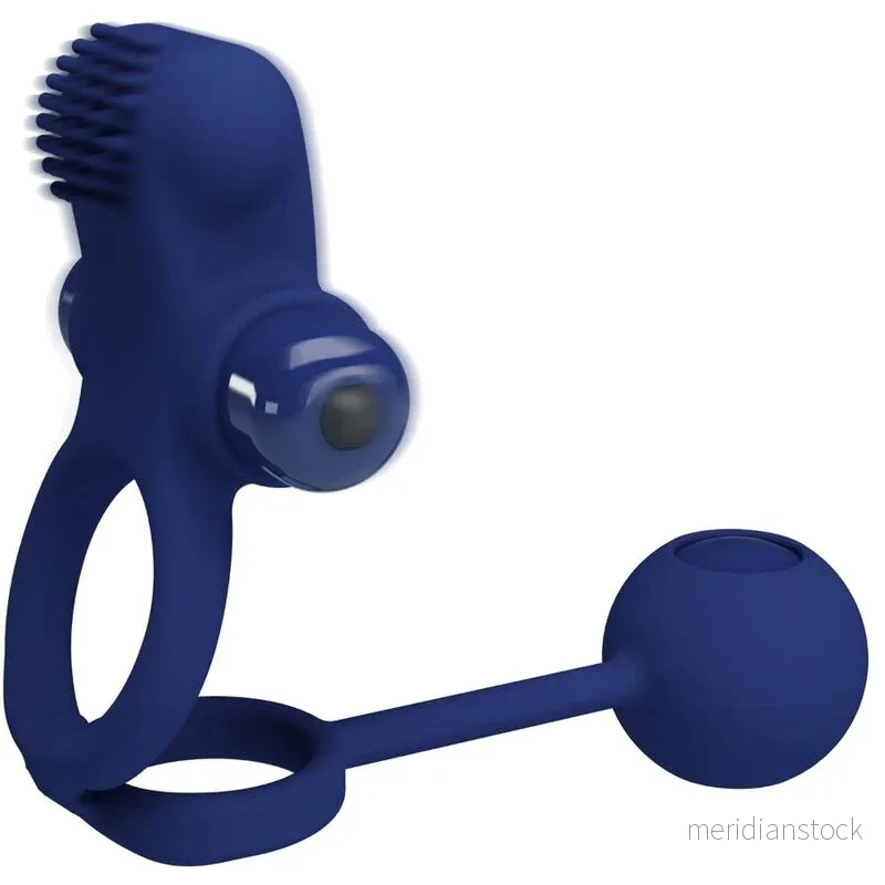 PRETTY LOVE - REMINGTON DOUBLE VIBRATING RING WITH PLUG BLUE - Bild 3