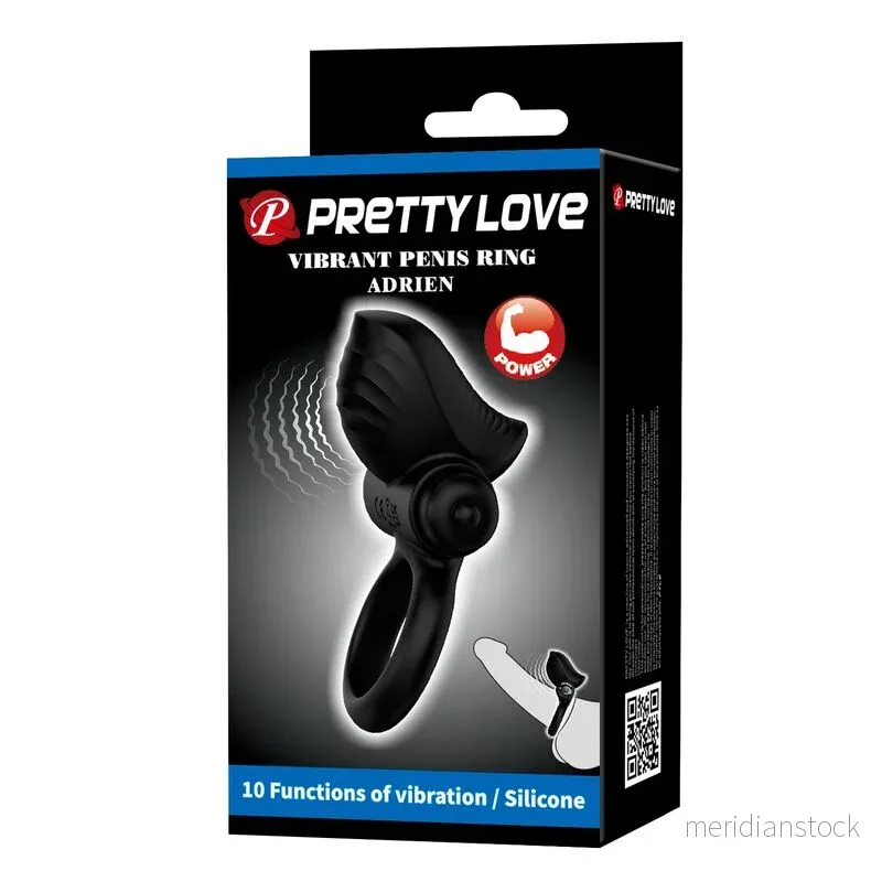 PRETTY LOVE - ADRIEN VIBRATING PENIS RING 10 FUNCTIONS BLACK - Bild 3