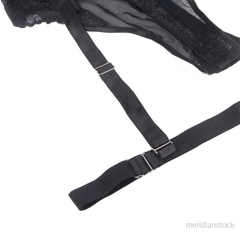 SUBBLIME - TEDDY WITH GARTER STRAP DETAIL CHEST BLACK S/M