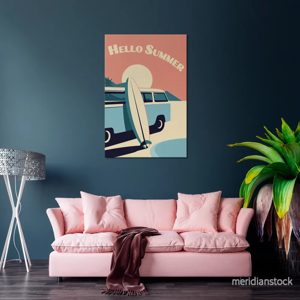 HELLO SUMMER Vertical Canvas Print - Bild 2