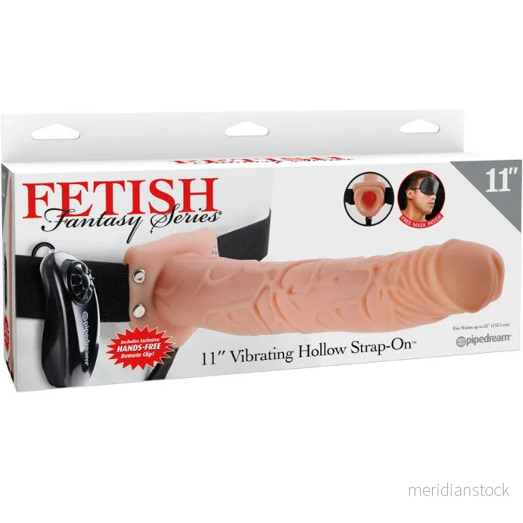 FETISH FANTASY SERIES - SERIES 11 HOLLOW STRAP-ON VIBRATING WITH BALLS 27.9CM FLESH - Bild 3
