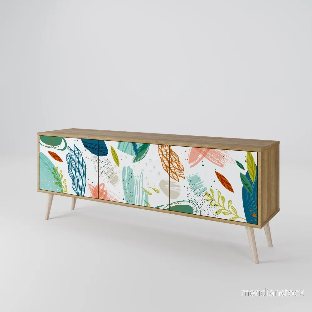 BOTANICAL HURRICANE TV-bänk med 3 dörrar