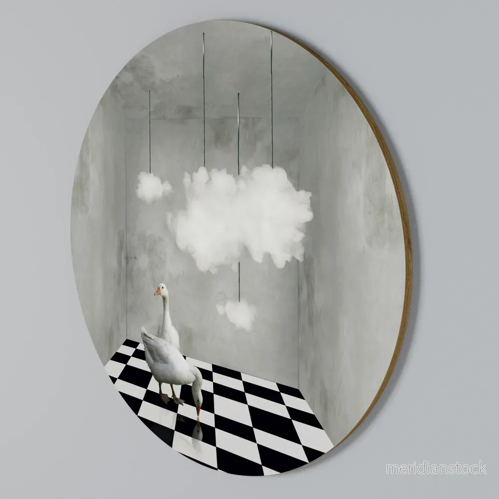 CHESS CLOUD SWAN Rund väggdekor