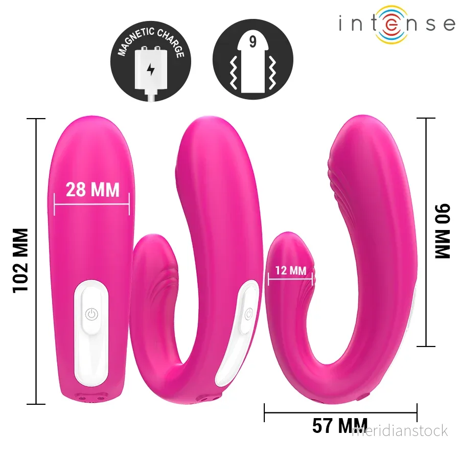 INTENSE - JANET DUAL U-SHAPED STIMULATOR AND VIBRATOR WITH REMOTE CONTROL PINK - Bild 3