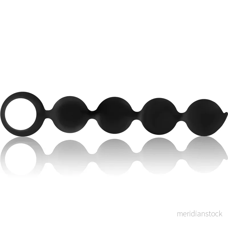 BLACK&SILVER - LENNON ANAL ROSARY 4 SILICONE SPHERES 15 CM - Bild 3