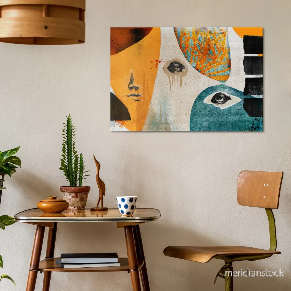 ABSTRACT FACES Horizontal Canvas Print - Bild 2