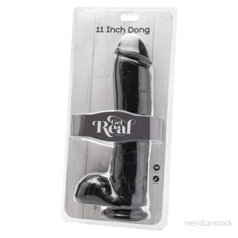 GET REAL - DILDO 28 CM WITH BALLS BLACK - Bild 2