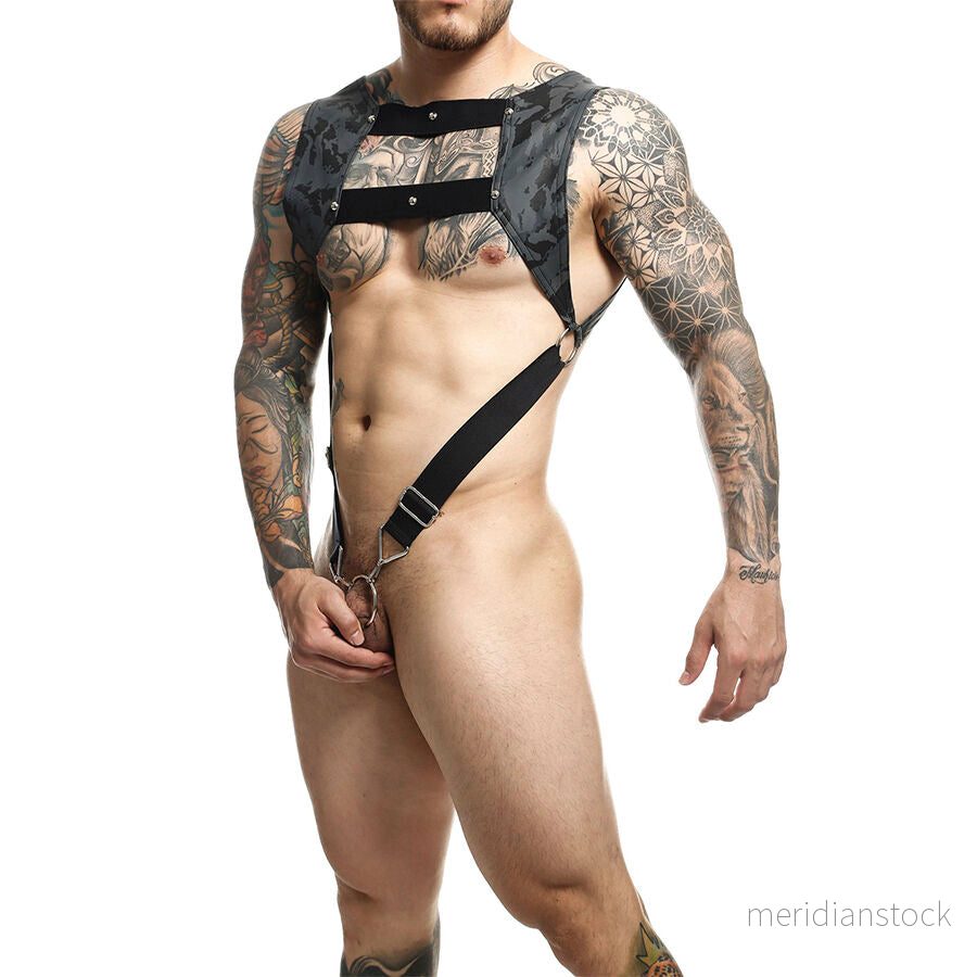 MOB - DNGEON HARNESS WITH SILVER PENIS RING ONE SIZE - Bild 2