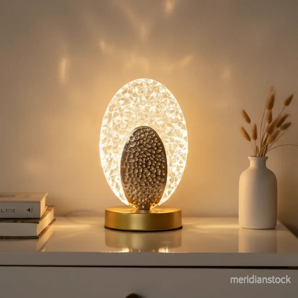 Pärlinspirerad bordslampa - AureaFeather