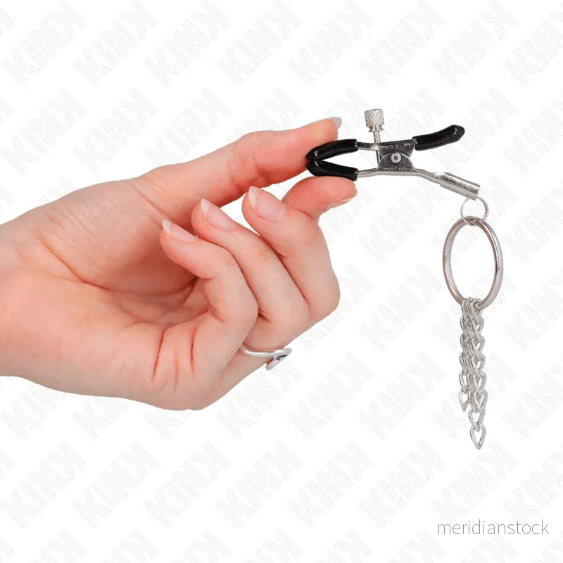 KINK - O RING NIPPLE CLAMP AND LITTLE CHAIN SILVER 6 CM - Bild 2