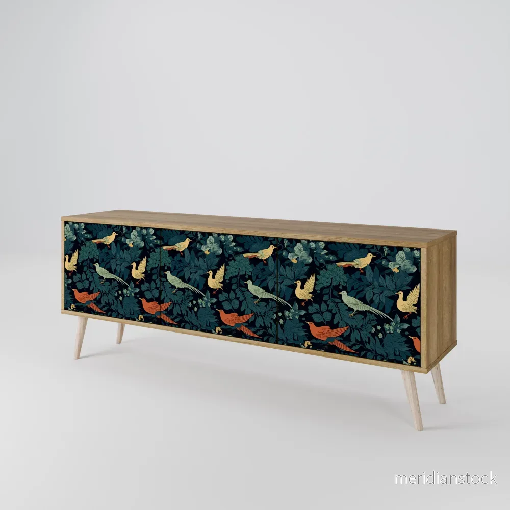FOWL ORNAMENT TV-bänk med 3 dörrar