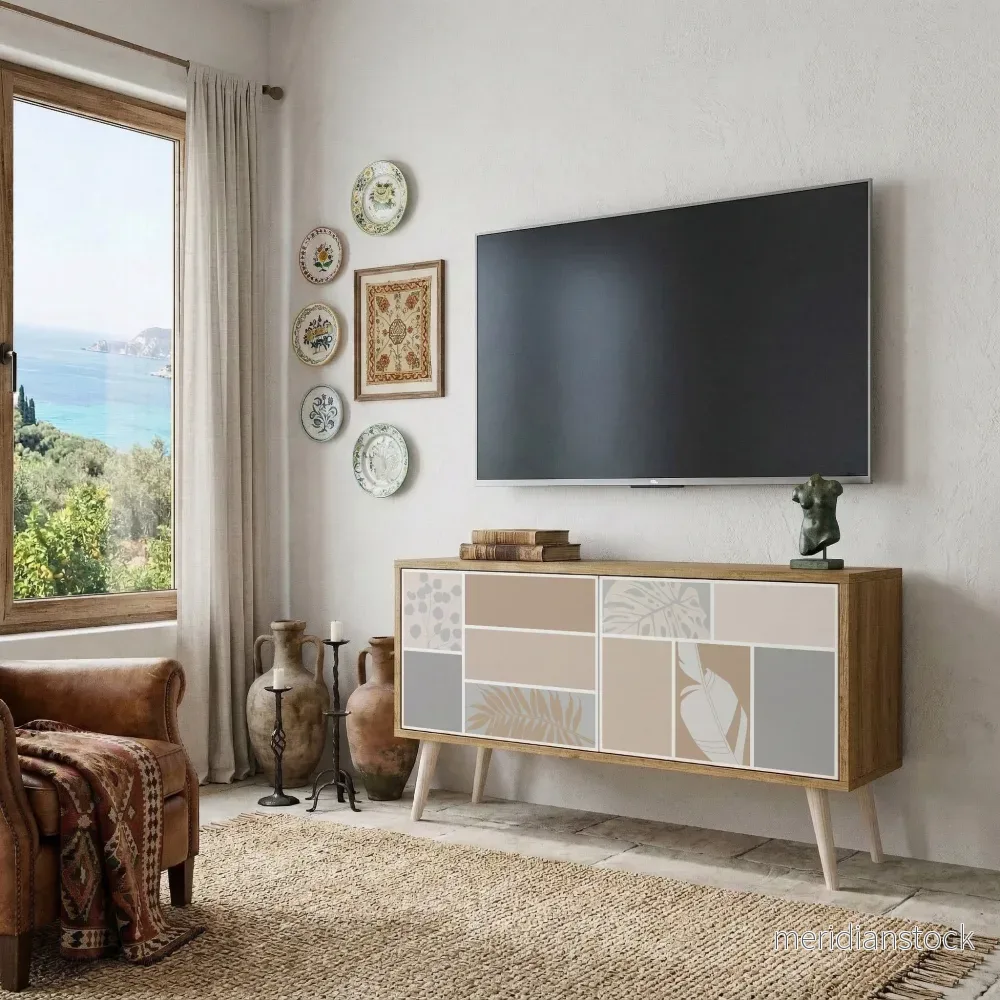 TROPICAL SHAPES Kompakt TV-bänk med 2 dörrar - Bild 3